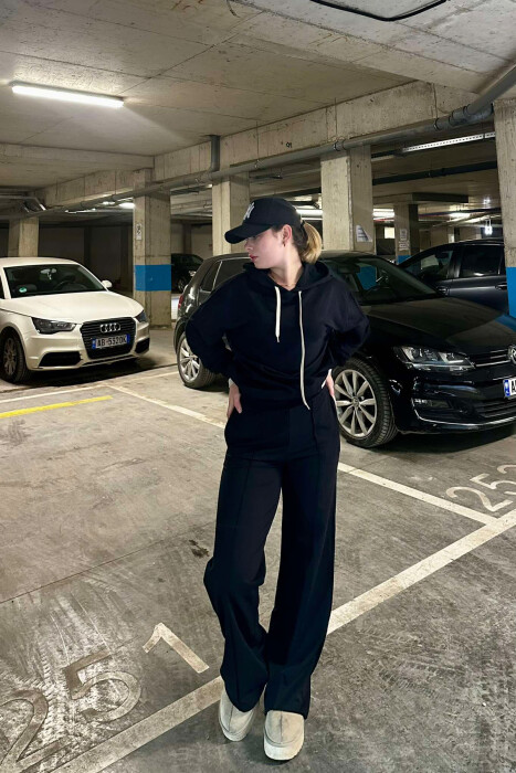 HOODIE+SWEATPANTS WOMEN SET BLACK/ E ZEZE 