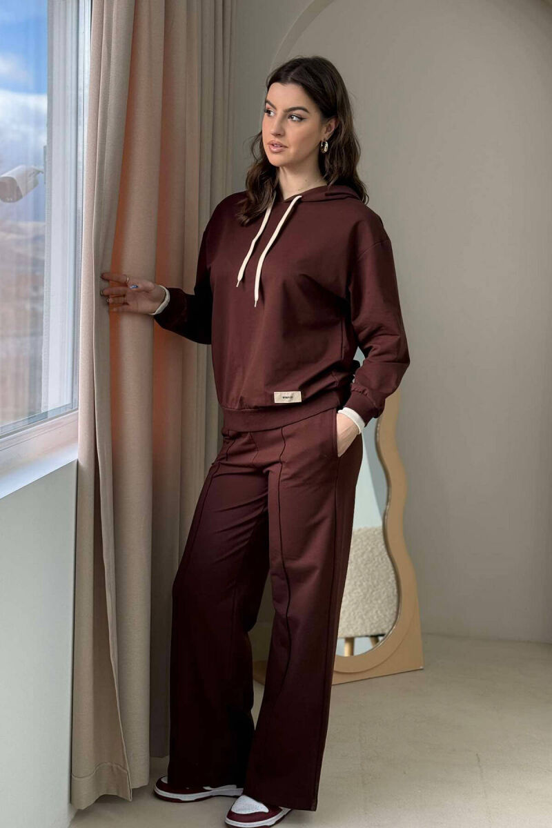 HOODIE+SWEATPANTS WOMEN SET BROWN/KAFE - 3