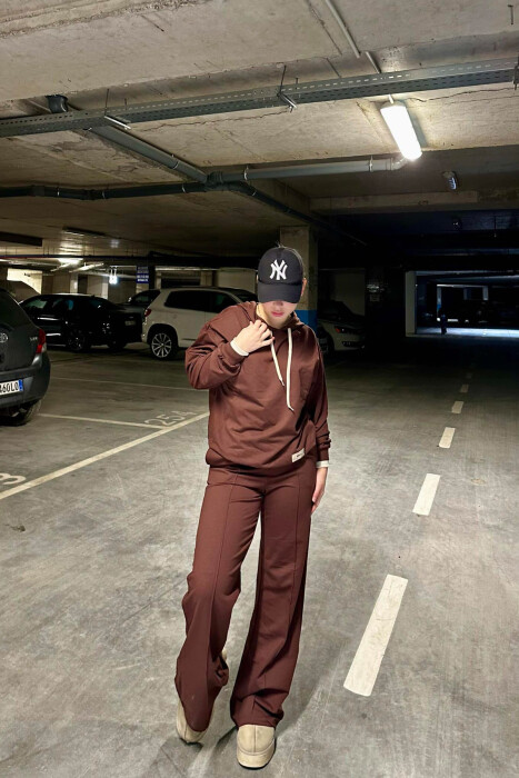 HOODIE+SWEATPANTS WOMEN SET BROWN/KAFE - 2