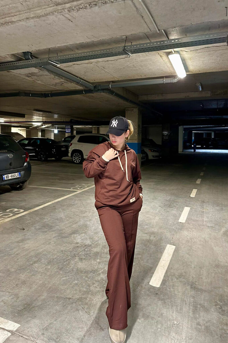 HOODIE+SWEATPANTS WOMEN SET BROWN/KAFE - 3