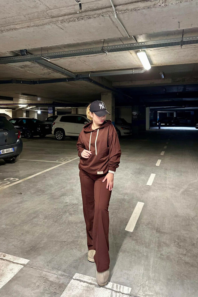 HOODIE+SWEATPANTS WOMEN SET BROWN/KAFE - 6