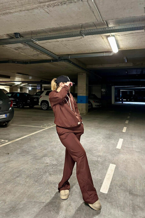 HOODIE+SWEATPANTS WOMEN SET BROWN/KAFE - 9