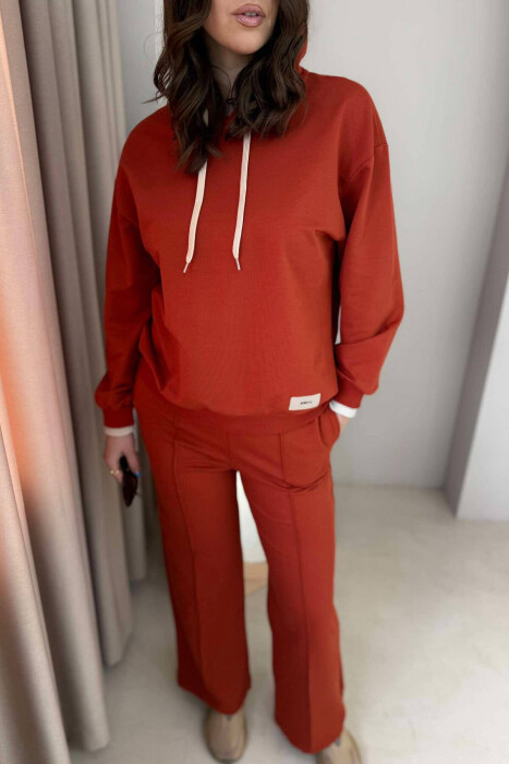 HOODIE+SWEATPANTS WOMEN SET ORANGE/PORTOKALLI - 3