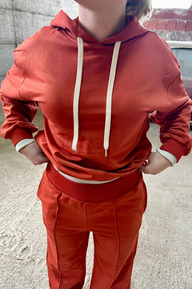 HOODIE+SWEATPANTS WOMEN SET ORANGE/PORTOKALLI - 2