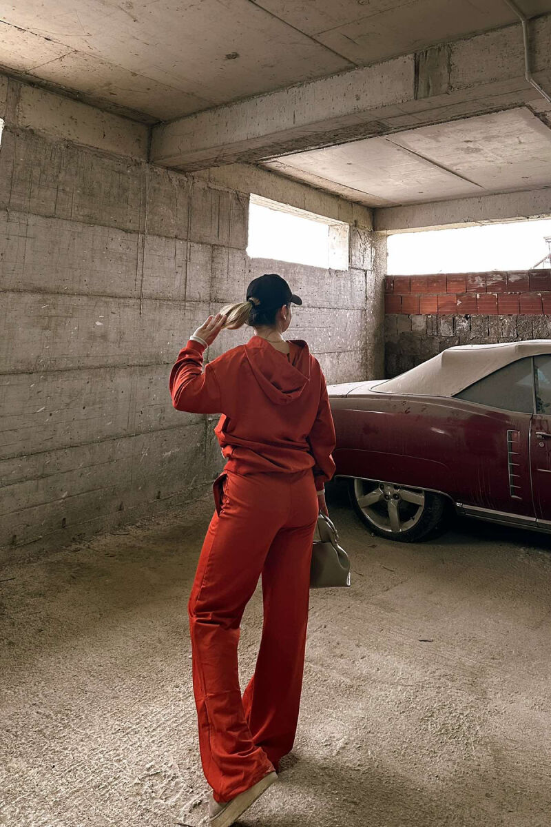 HOODIE+SWEATPANTS WOMEN SET ORANGE/PORTOKALLI - 3