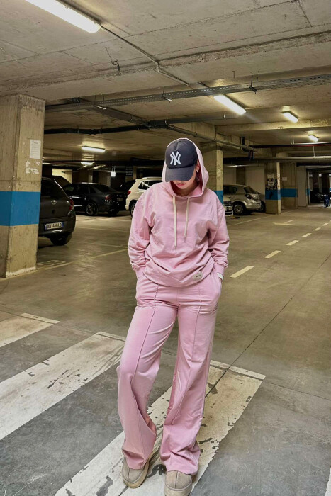 HOODIE+SWEATPANTS WOMEN SET POWDER/PUDER - 1