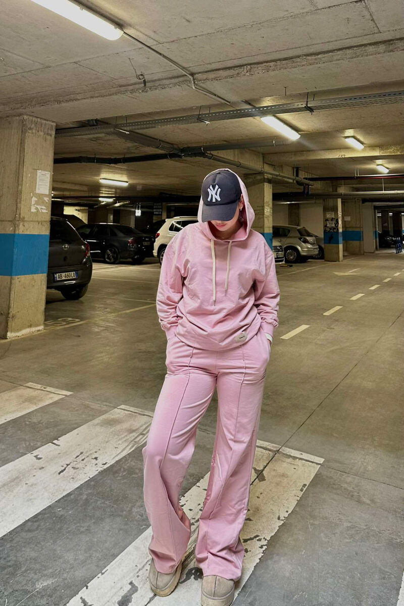 HOODIE+SWEATPANTS WOMEN SET POWDER/PUDER - 1