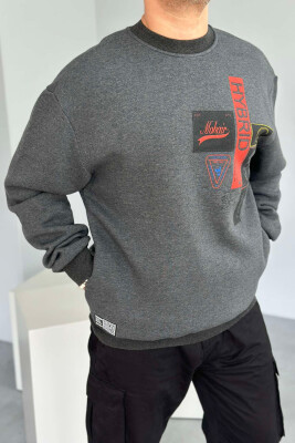 HYBRID FRONT POCKETS MEN SWEATSHIRT DARK GREY/GEE 