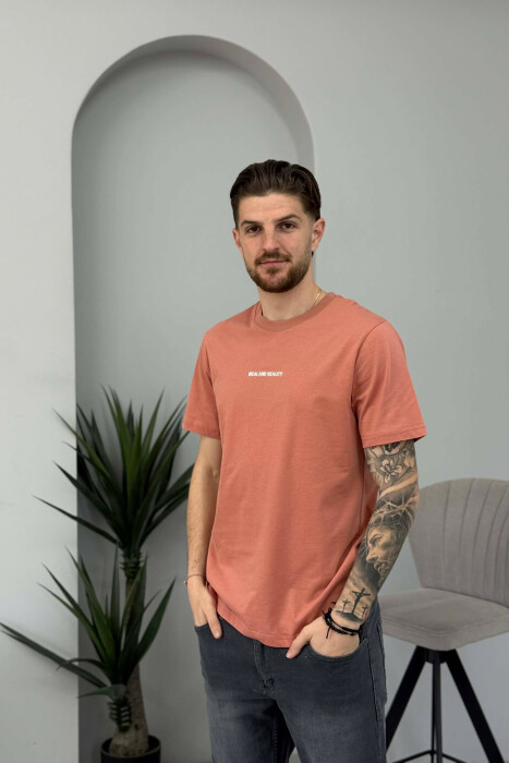 IDEAL AND REALITY WRITTINGS MEN T-SHIRT POWDER/PUDER - KLAUDIO FASHION