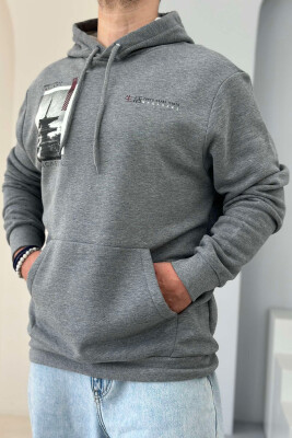 IMAGE LITTLE WRITTINGS COTTON MEN HOODIE GREY/GRI 