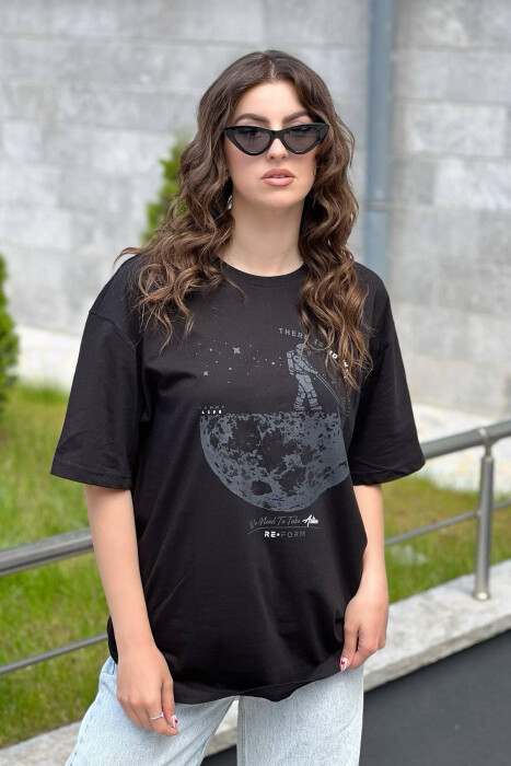 IMAGE ONE COLOR WOMAN T-SHIRT BLACK/ E ZEZE - 2