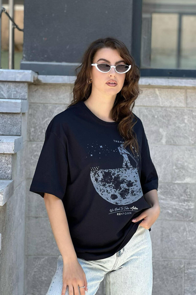 IMAGE ONE COLOR WOMAN T-SHIRT DARK BLUE/BEE - 2