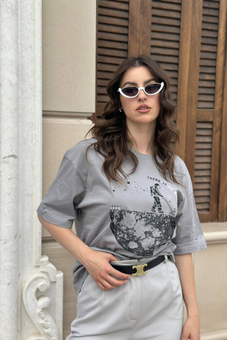 IMAGE ONE COLOR WOMAN T-SHIRT GREY/GRI 