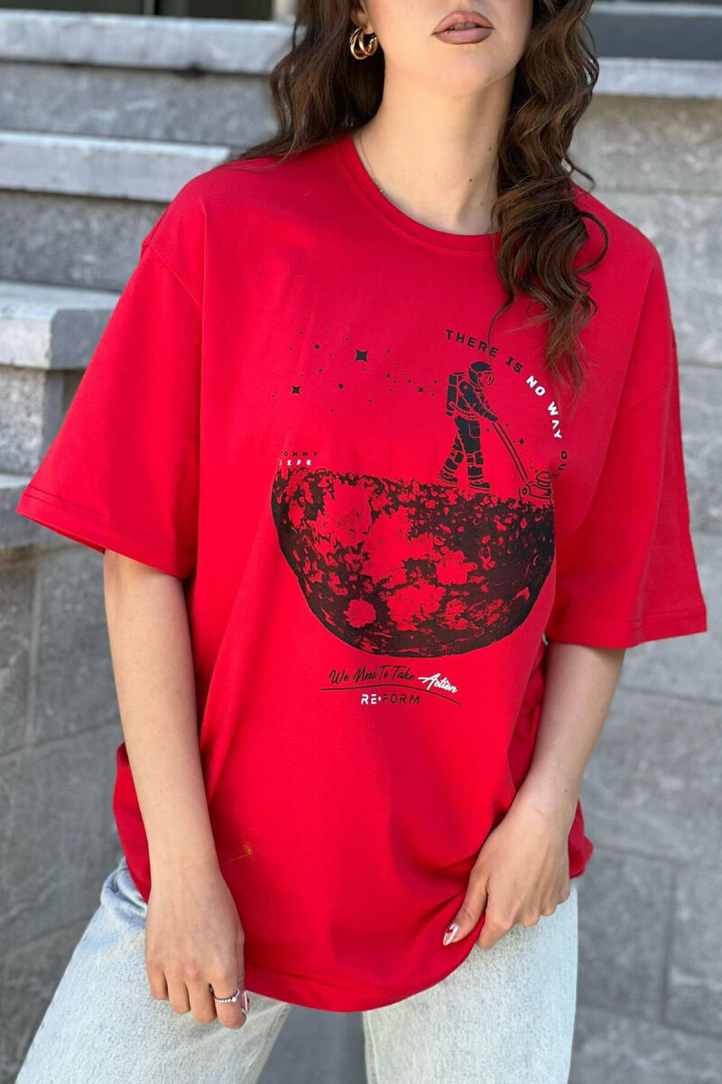 IMAGE ONE COLOR WOMAN T-SHIRT RED/E KUQE - 2
