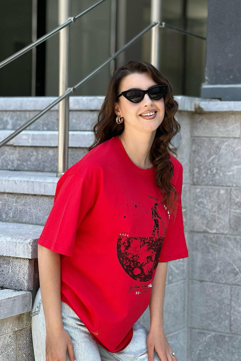 IMAGE ONE COLOR WOMAN T-SHIRT RED/E KUQE - 3
