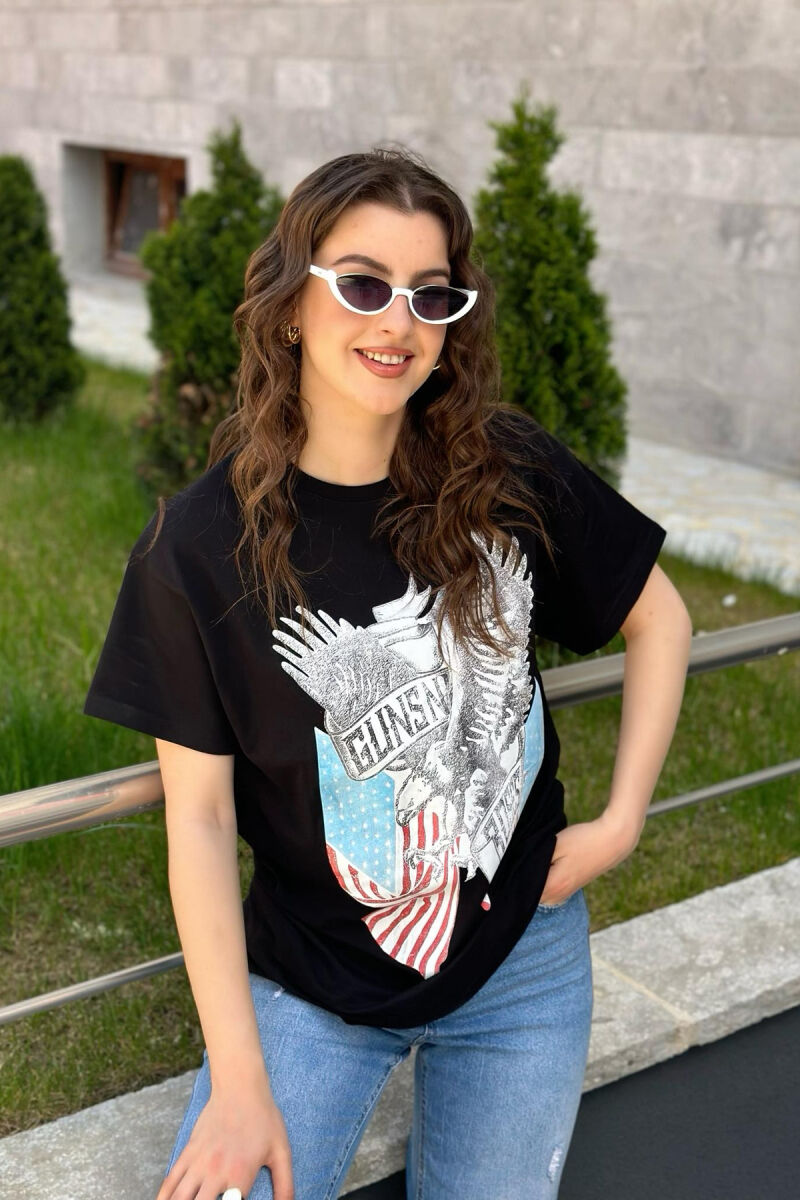 IMAGE T-SHIRT PËR FEMRA E ZEZË - 1