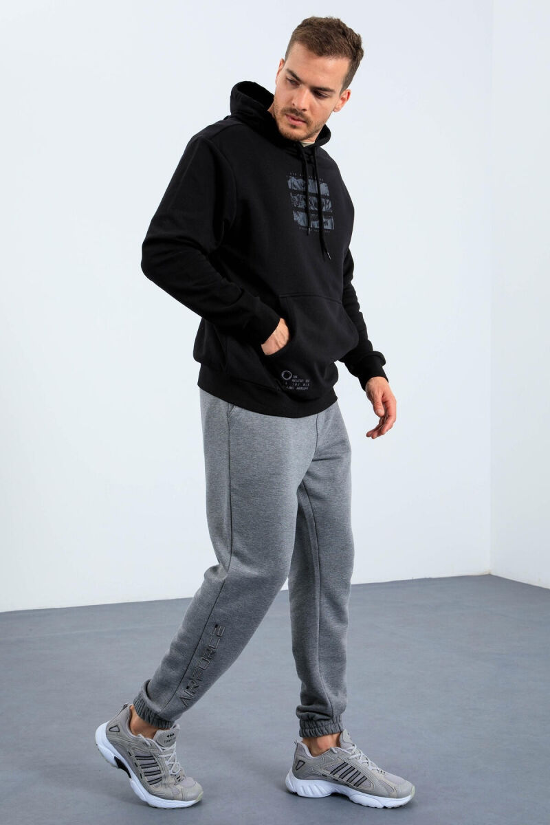 IMAGE WRITTINGS COTTON MEN HOODIE BLACK/ E ZEZE - 2