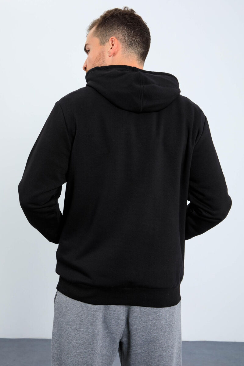 IMAGE WRITTINGS COTTON MEN HOODIE BLACK/ E ZEZE - 5