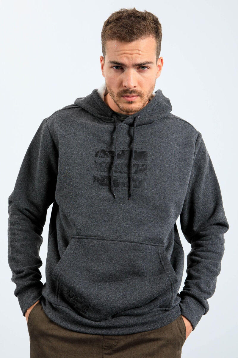 IMAGE WRITTINGS COTTON MEN HOODIE DARK GREY/GEE - 1