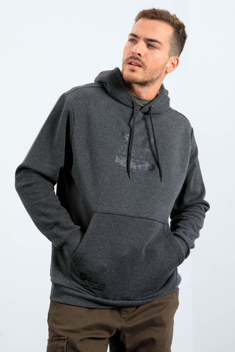 IMAGE WRITTINGS COTTON MEN HOODIE DARK GREY/GEE - 3