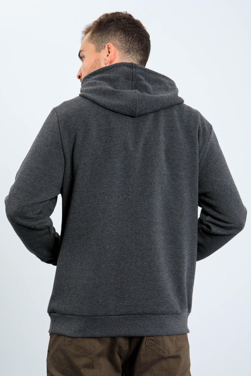 IMAGE WRITTINGS COTTON MEN HOODIE DARK GREY/GEE - 4