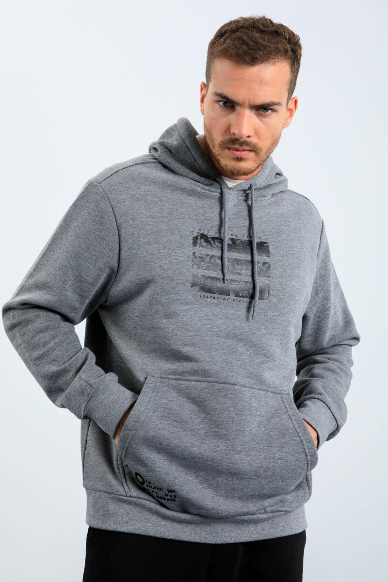 IMAGE WRITTINGS COTTON MEN HOODIE GREY/GRI - 2