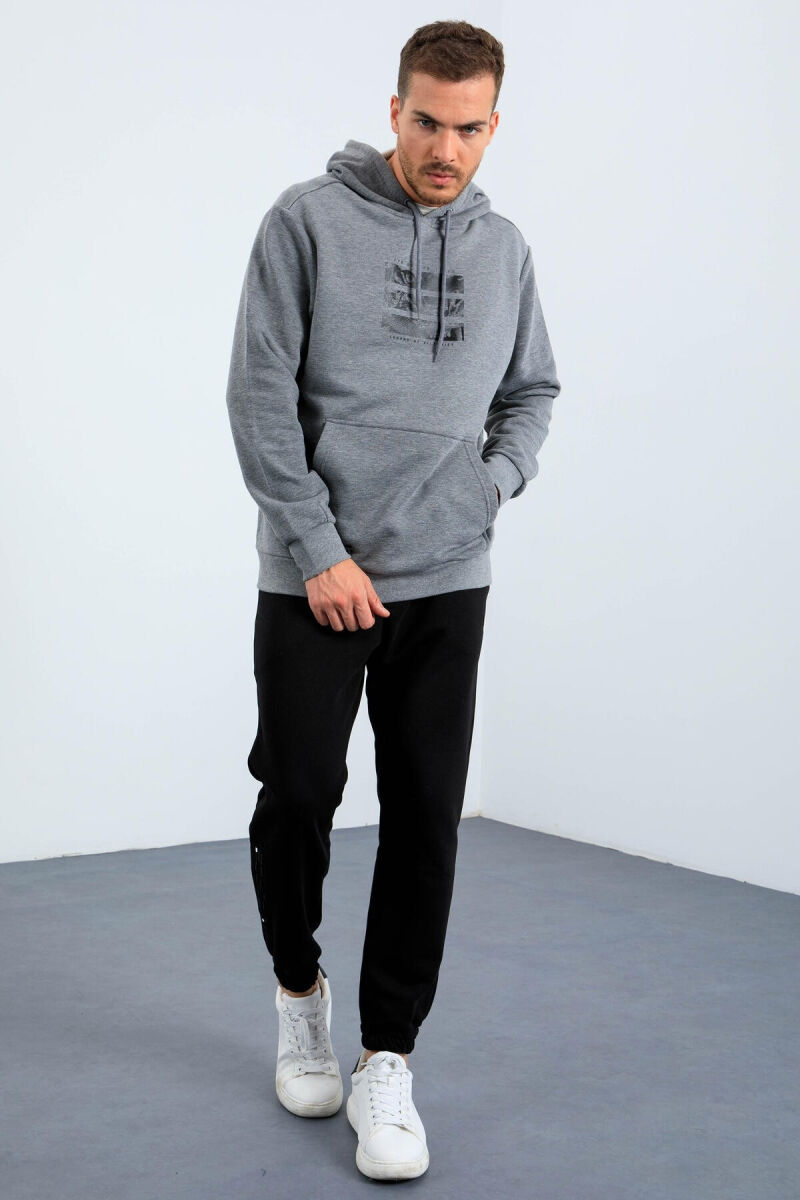 IMAGE WRITTINGS COTTON MEN HOODIE GREY/GRI - 3