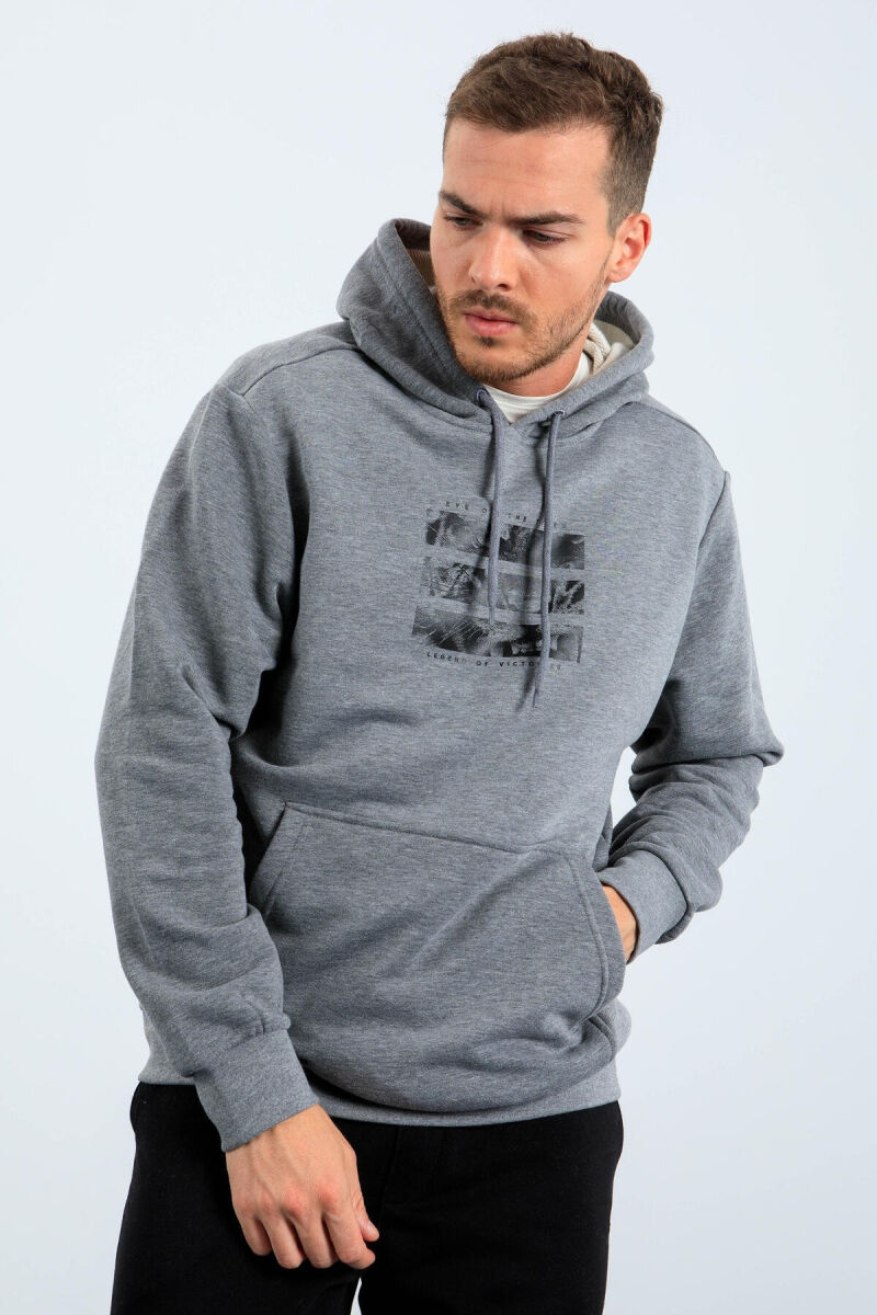 IMAGE WRITTINGS COTTON MEN HOODIE GREY/GRI - 4