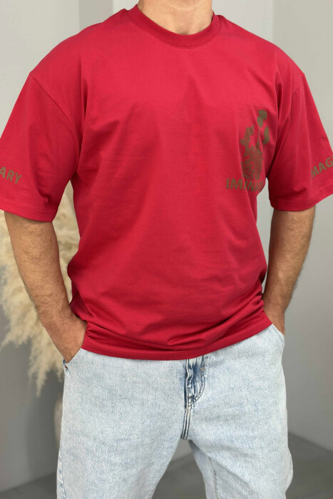 IMAGINARY WRITTING MEN T-SHIRT RED/E KUQE - 3