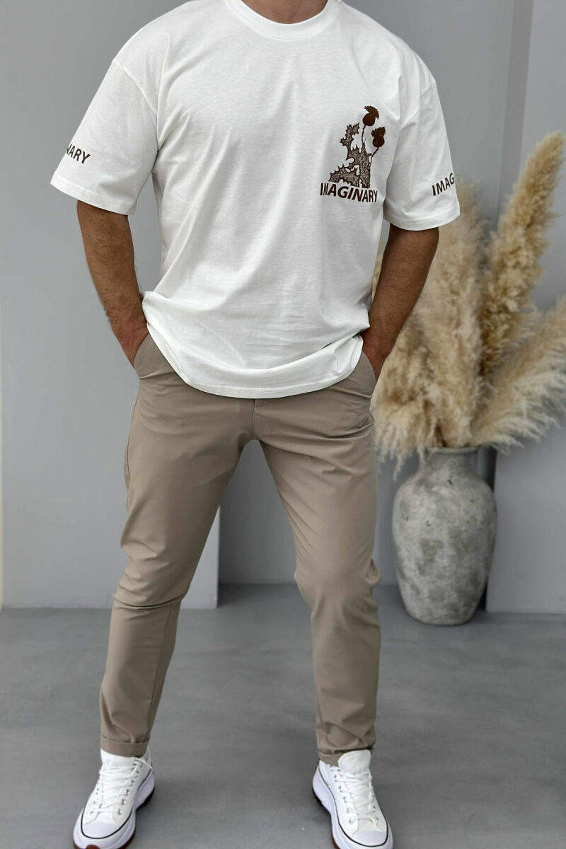 IMAGINARY WRITTING MEN T-SHIRT WHITE-E BARDHE - 1