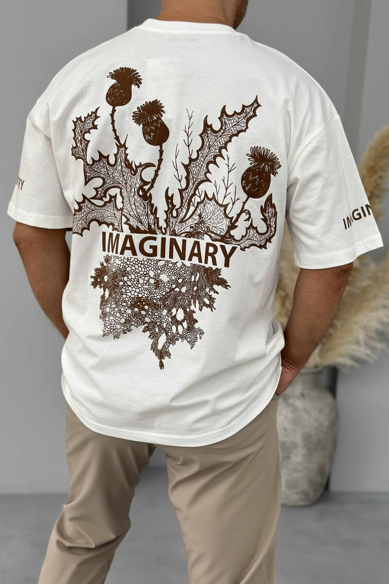 IMAGINARY WRITTING MEN T-SHIRT WHITE-E BARDHE - 2
