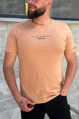 IN 1982 ONE COLOR COTTON MEN T-SHIRT BEIGE/BEZHE 