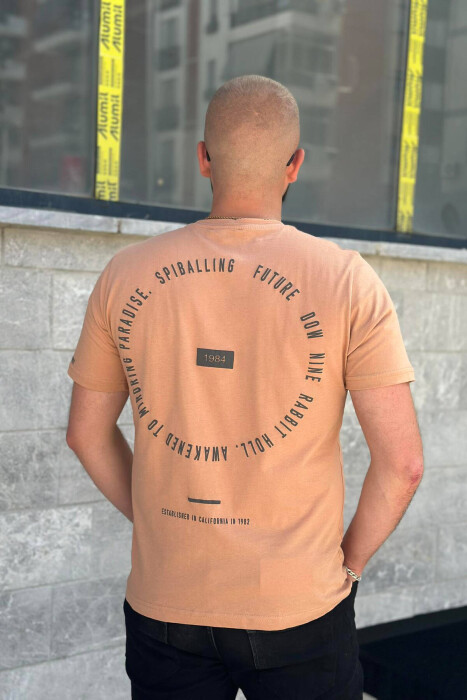 IN 1982 ONE COLOR COTTON MEN T-SHIRT BEIGE/BEZHE - 3