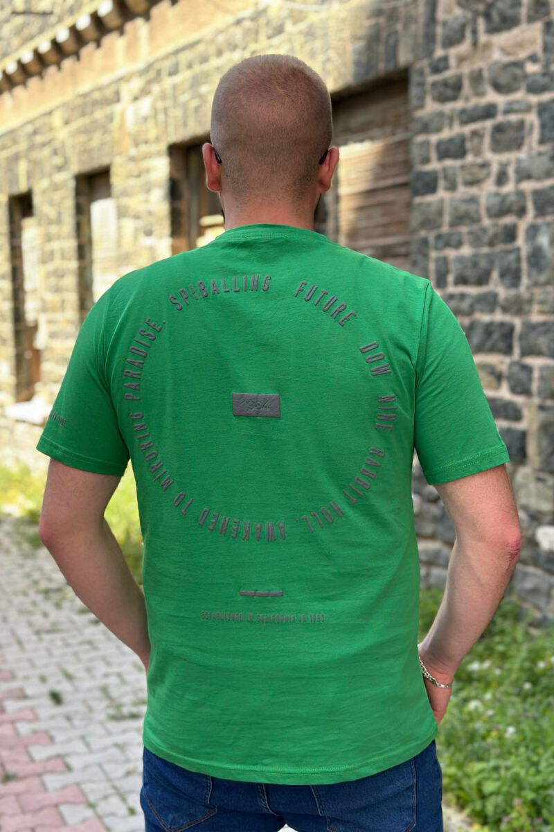 IN 1982 ONE COLOR COTTON MEN T-SHIRT GREEN/JESHILE - 3