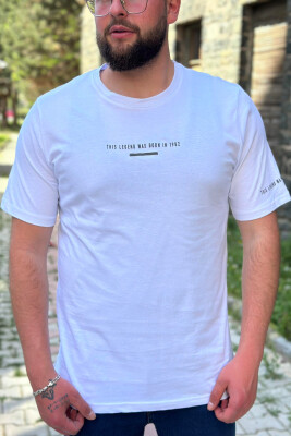 IN 1982 ONE COLOR COTTON MEN T-SHIRT WHITE-E BARDHE 