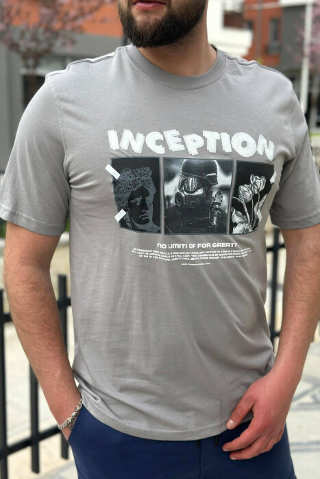 INCEPTION ROUND NECK COTTON MEN T-SHIRT GREY/GRI 