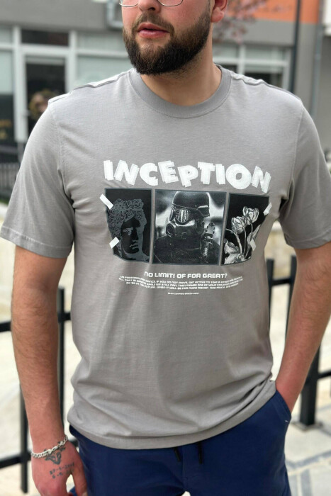 INCEPTION ROUND NECK COTTON MEN T-SHIRT GREY/GRI - 2