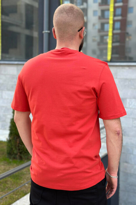 INCEPTION ROUND NECK COTTON MEN T-SHIRT RED/E KUQE - 2