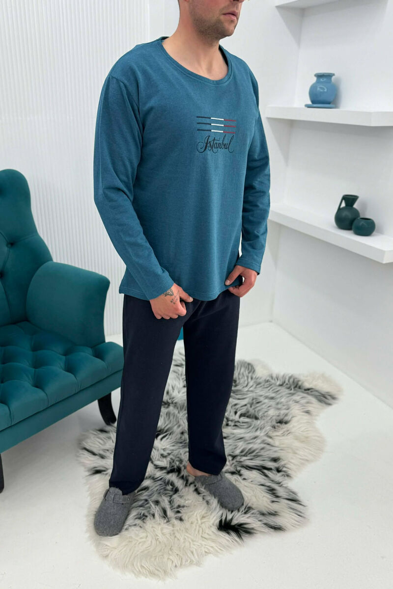 ISTANBUL SWEATSHIRT+TROUSERS MEN PYJAMAS BLUE STONE/GK - 1