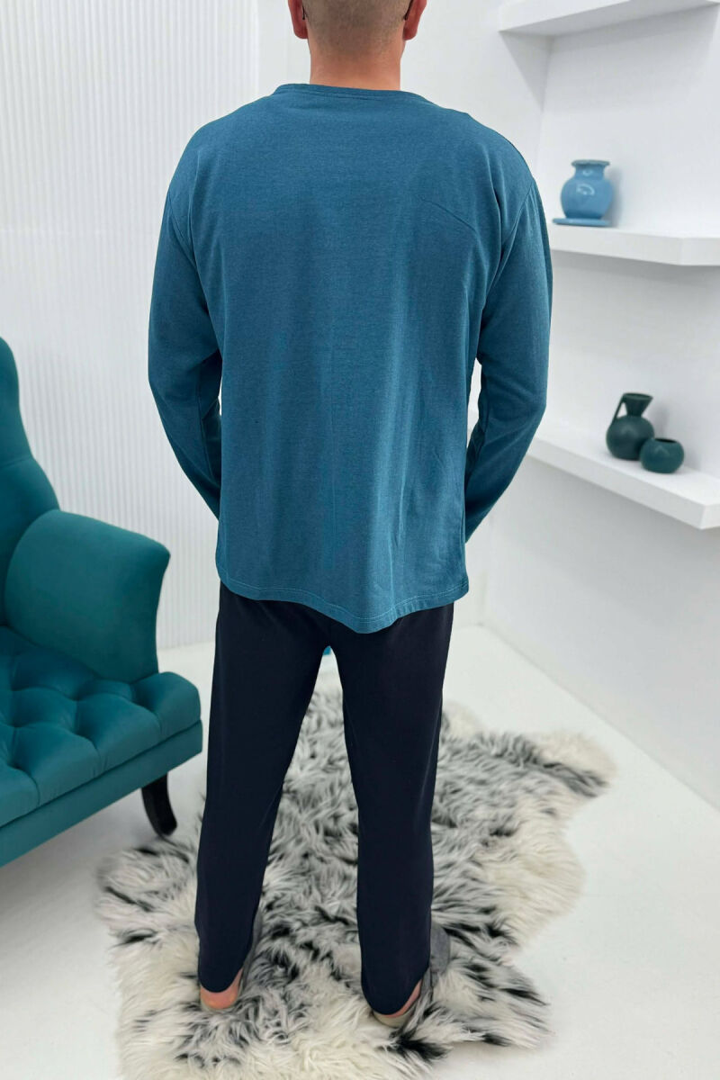 ISTANBUL SWEATSHIRT+TROUSERS MEN PYJAMAS BLUE STONE/GK - 4