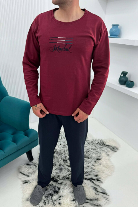 ISTANBUL SWEATSHIRT+TROUSERS MEN PYJAMAS BURGUNDY/VISHNJE 
