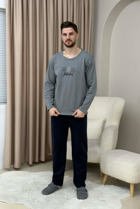 PIZHAME BLUZE ME LOGO ISTAMBUL+TUTA PER MESHKUJ NE NGJYRE GRI - KLAUDIO FASHION