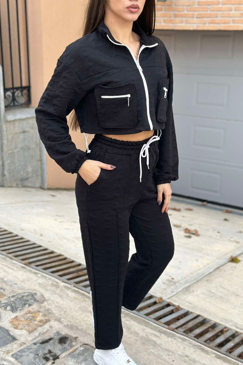 JACKET+SWEATPANTS POCKET WOMAN SET BLACK/ E ZEZE - 2