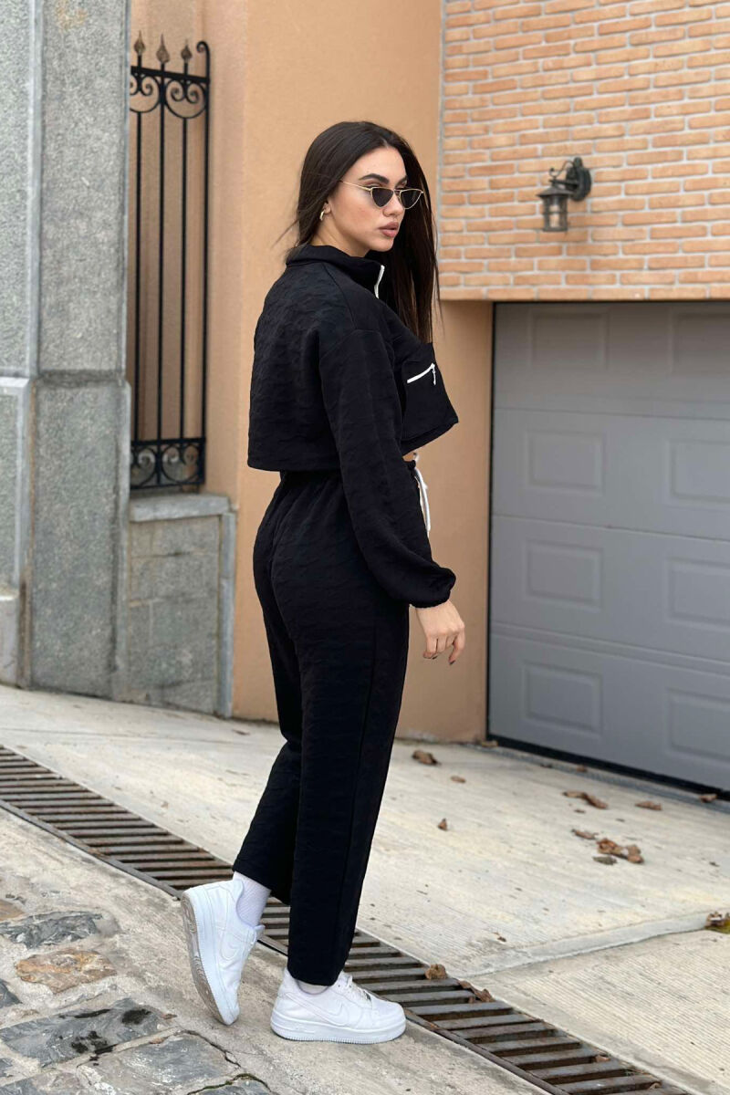 JACKET+SWEATPANTS POCKET WOMAN SET BLACK/ E ZEZE - 3