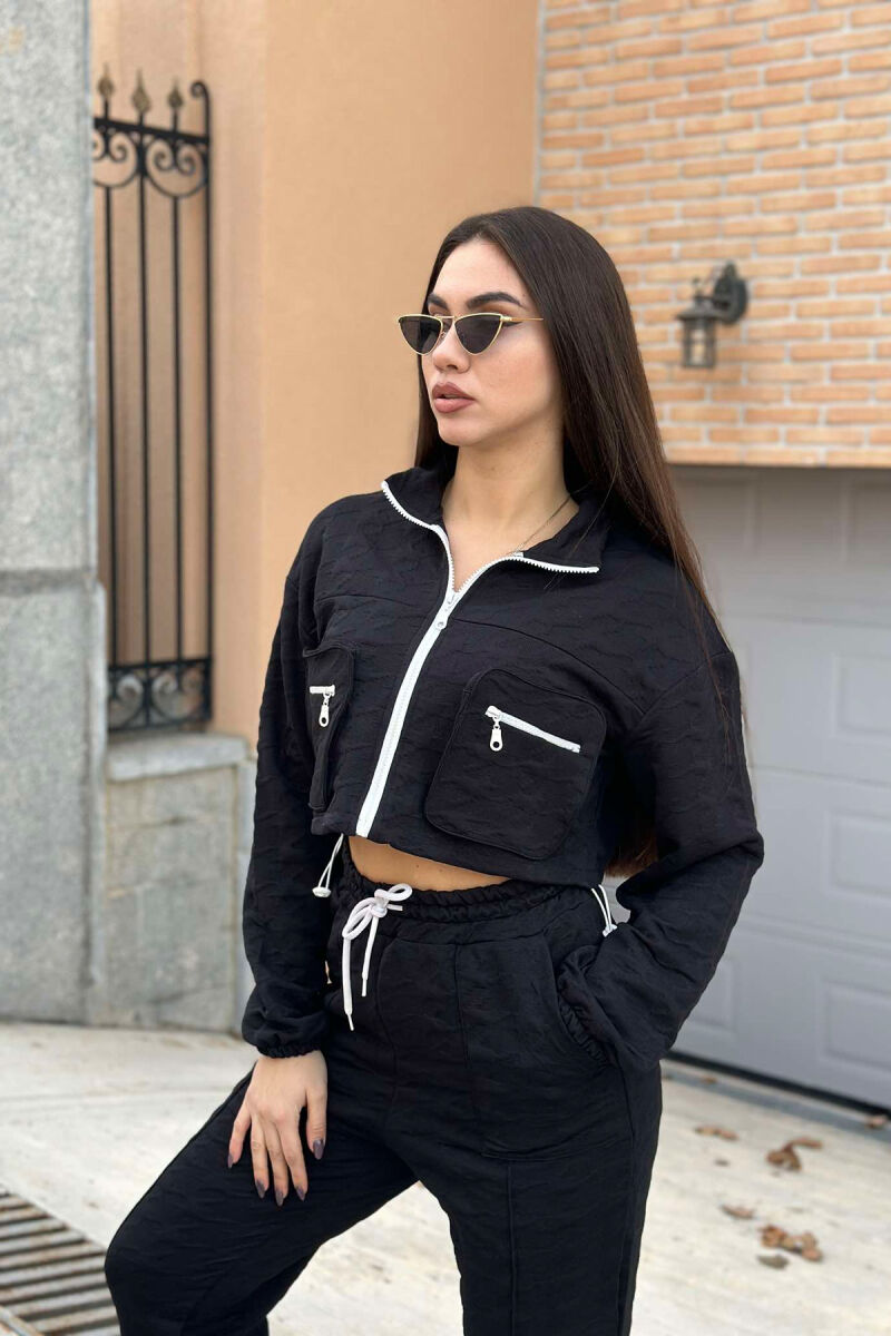 JACKET+SWEATPANTS POCKET WOMAN SET BLACK/ E ZEZE - 4