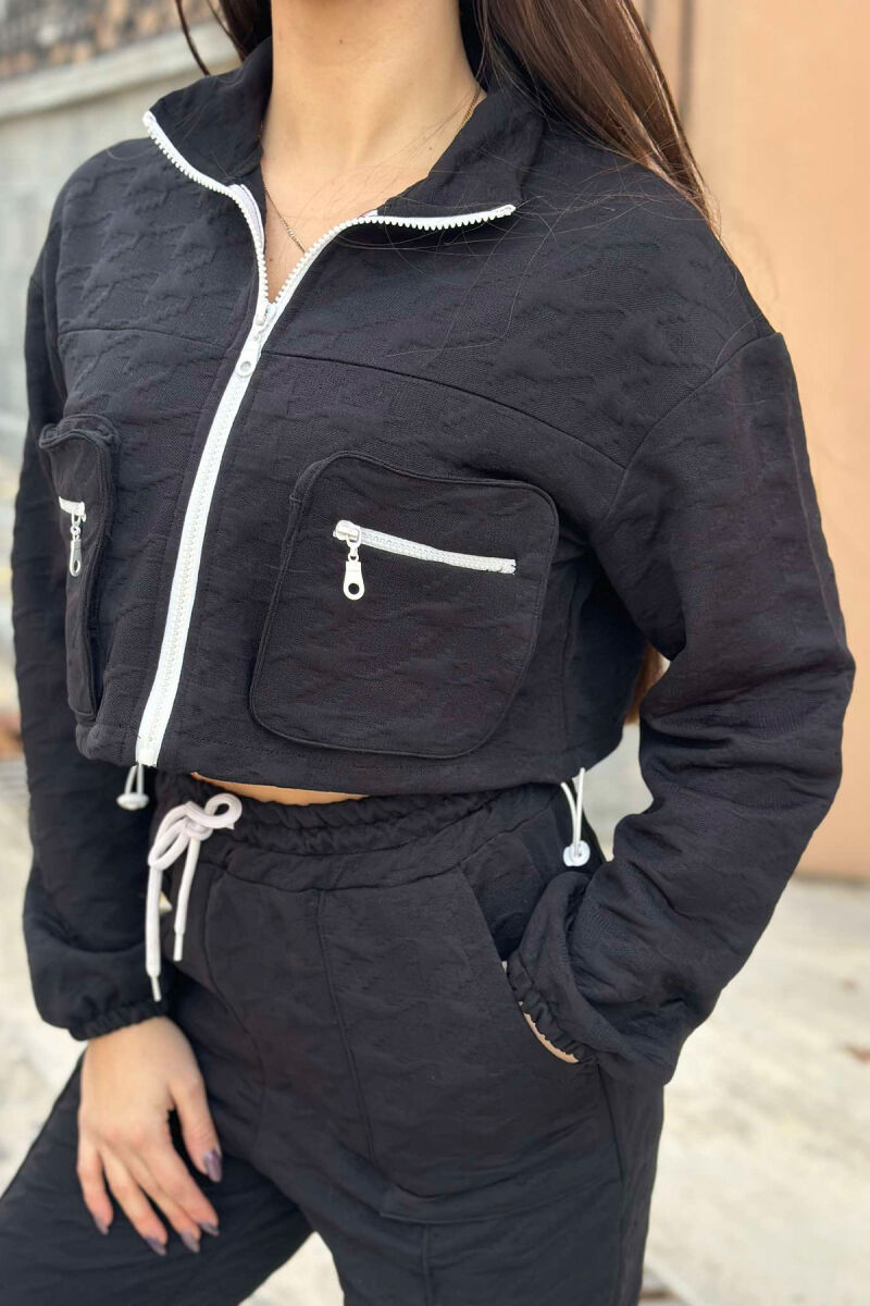 JACKET+SWEATPANTS POCKET WOMAN SET BLACK/ E ZEZE - 5