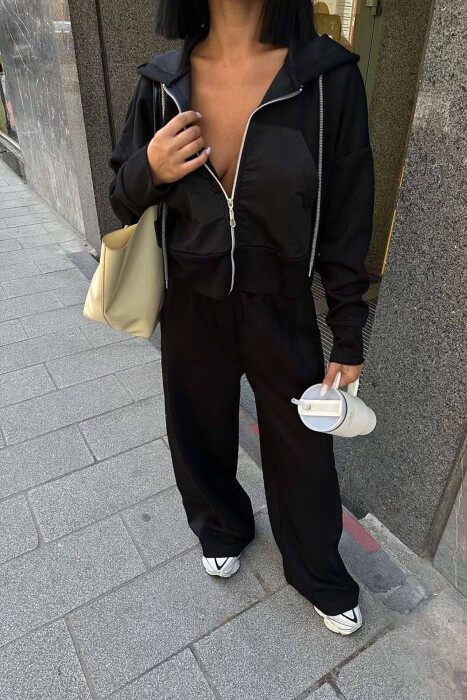 JACKET+SWEATPANTS POCKET WOMAN SET BLACK/ E ZEZE - 6