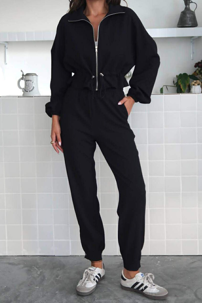 JACKET+TROUSERS ONE COLOR WOMEN SET BLACK/ E ZEZE - 1