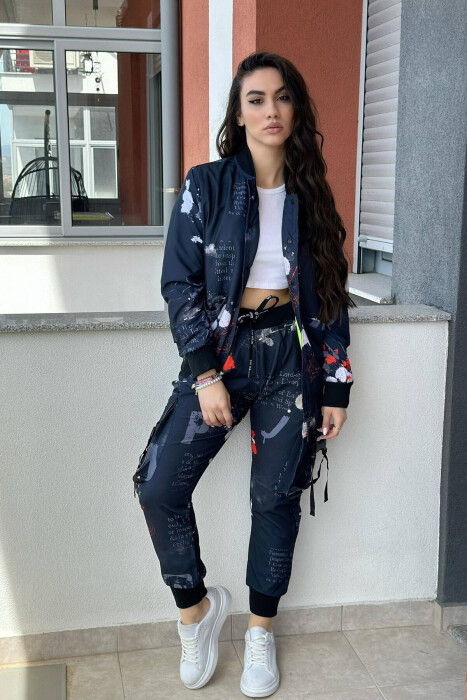 JACKET+TROUSERS WOMAN TWO PIECE SETS DARK GREEN/JEE - KLAUDIO FASHION