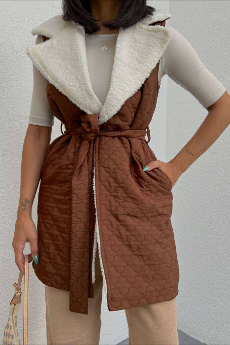 JELEK I NGROHTË NJË NGJYRËSH PËR FEMRA NË NGJYRËN KAFE - 2